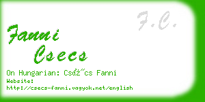 fanni csecs business card